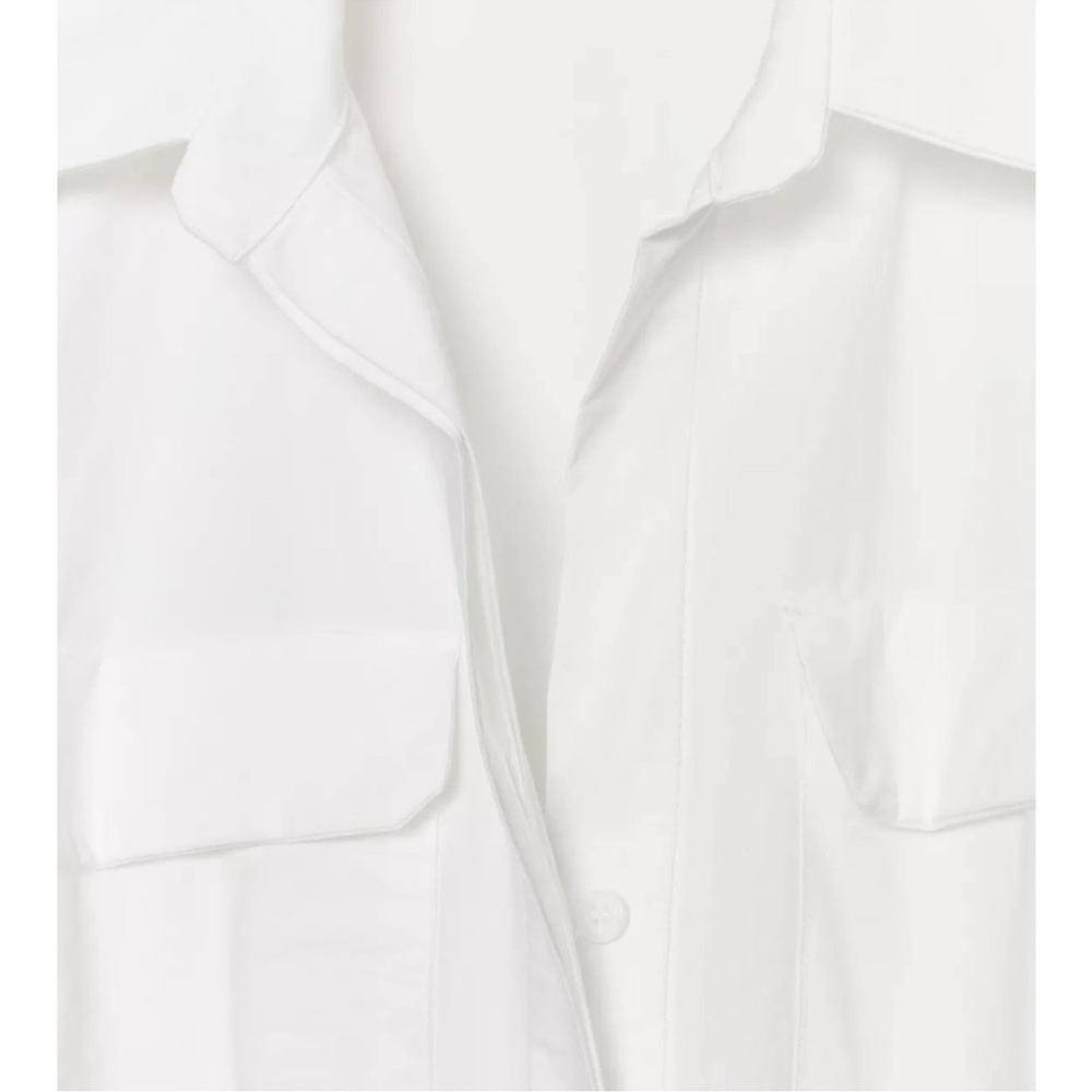 Zara Ivory Midi Shirt Dress with Waist Tie - Picture 8 of 13